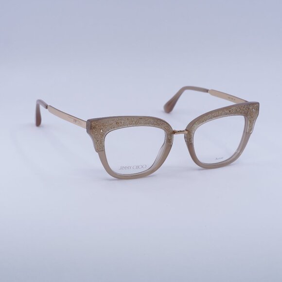 Jimmy Choo JC237 0FWM 00 Eyeglasses Nude with Glitter 49mm Cat Eye Frame - Picture 1 of 9
